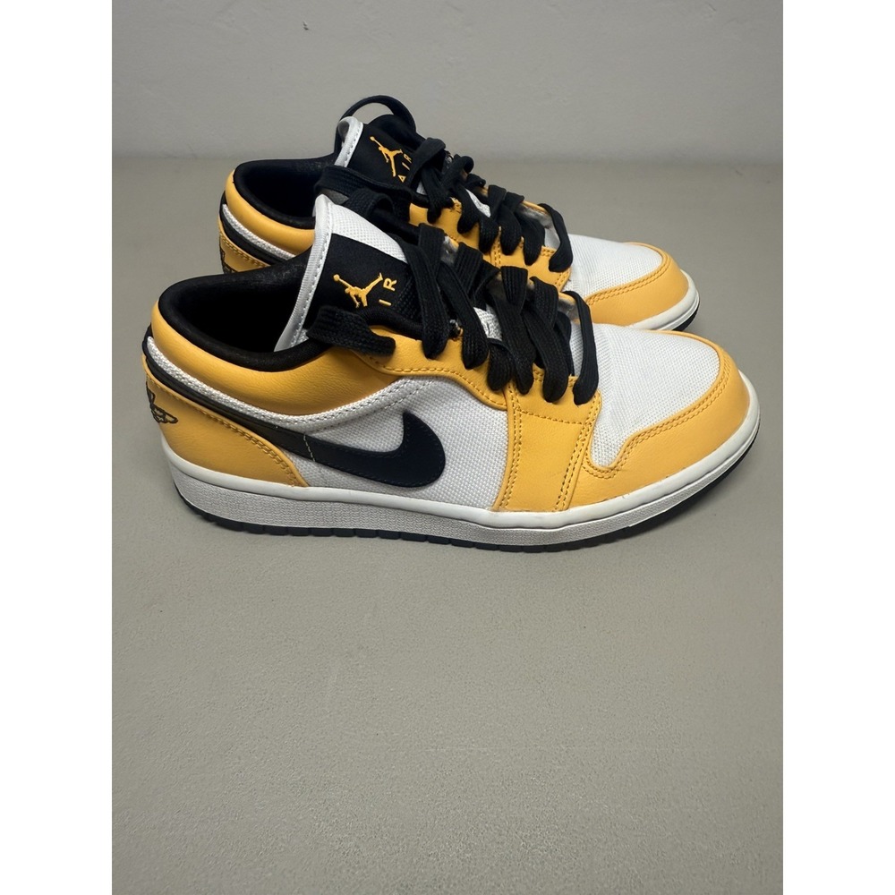 Size 7 W / 5.5 Youth - Air Jordan 1 Low "Laser Orange" - Yellow /Black/White
